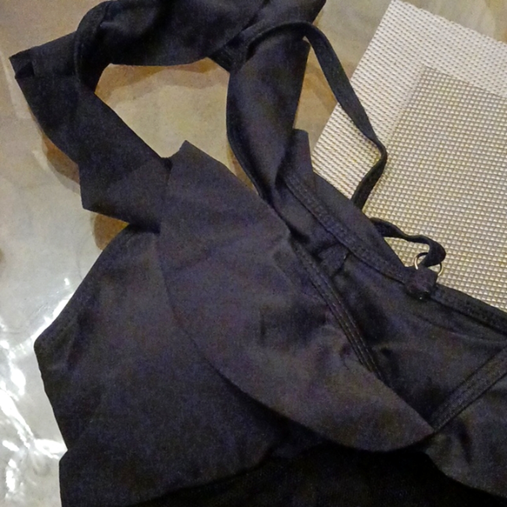 Polka Dot Mesh Ruffle Swimsuit - Picture 5 of 12